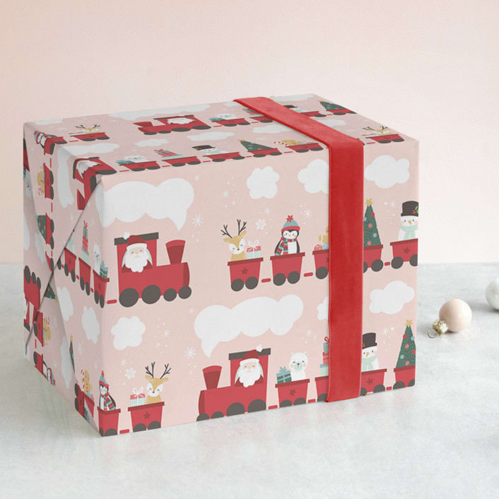 "Polar Express" - Wrapping Paper in Snow by peetie design - Front