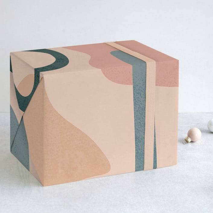 "Desert Abstract" - Wrapping Paper in Blush by Kelly Schmidt - Front