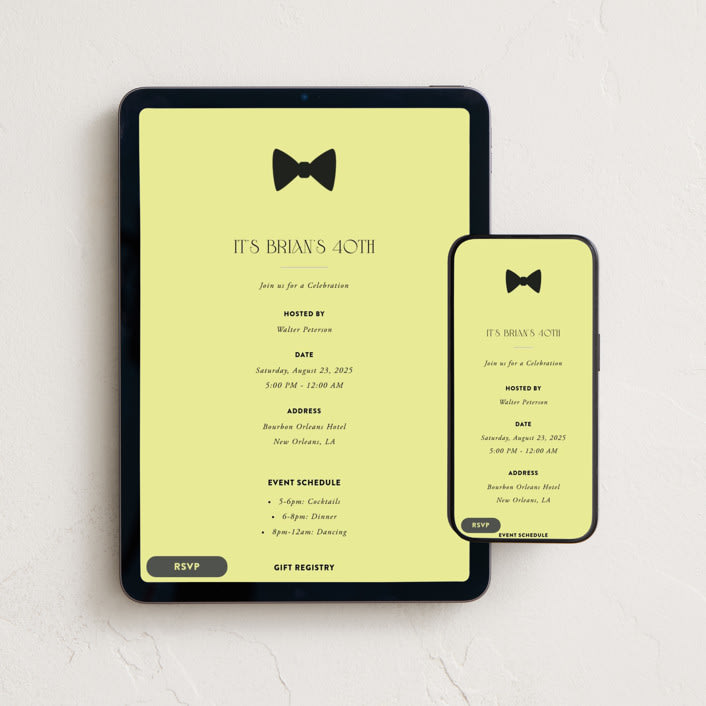 "Southern Charm" - Online Birthday Invitations in Lemon by Laura Hamm - Mobile + desktop layout