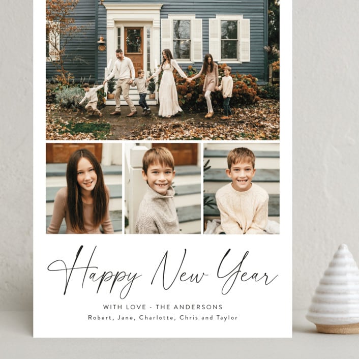 "natural handwriting" - Holiday Cards in Snow by Cass Loh - Front