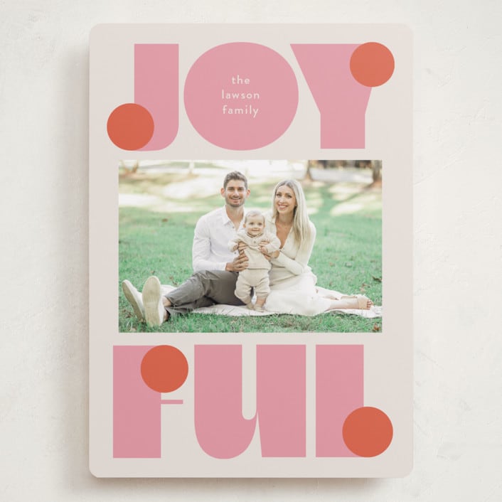 "pop joy" - Holiday Cards in Candied Grapefruit by Lori Wemple - Front
