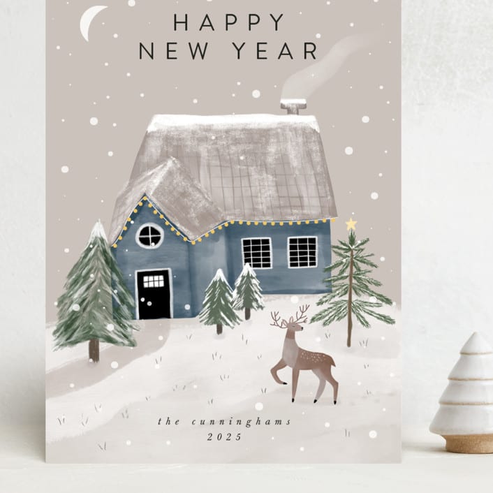 "Winter's Night" - Holiday Cards in Dusk by Maja Cunningham - Front