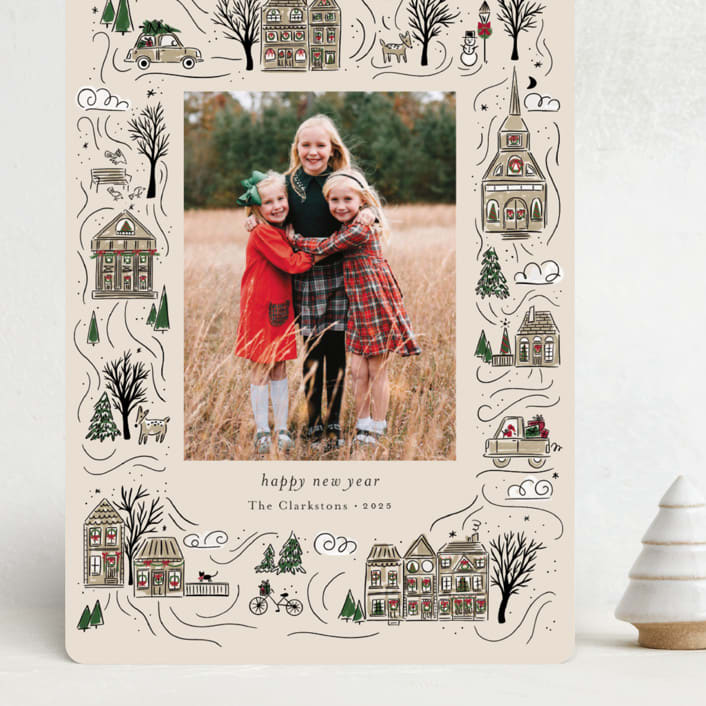 "Holiday Village" - Holiday Cards in Snicker Doodle by Cindy Reynolds - Front