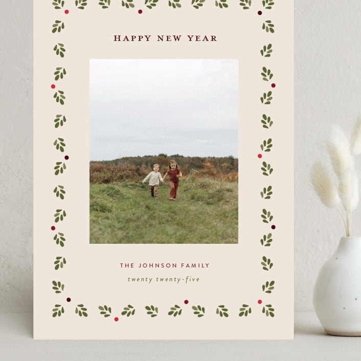 "Framed by Holly" - Holiday Cards in Vintage Holiday by Poised Avenue - Front