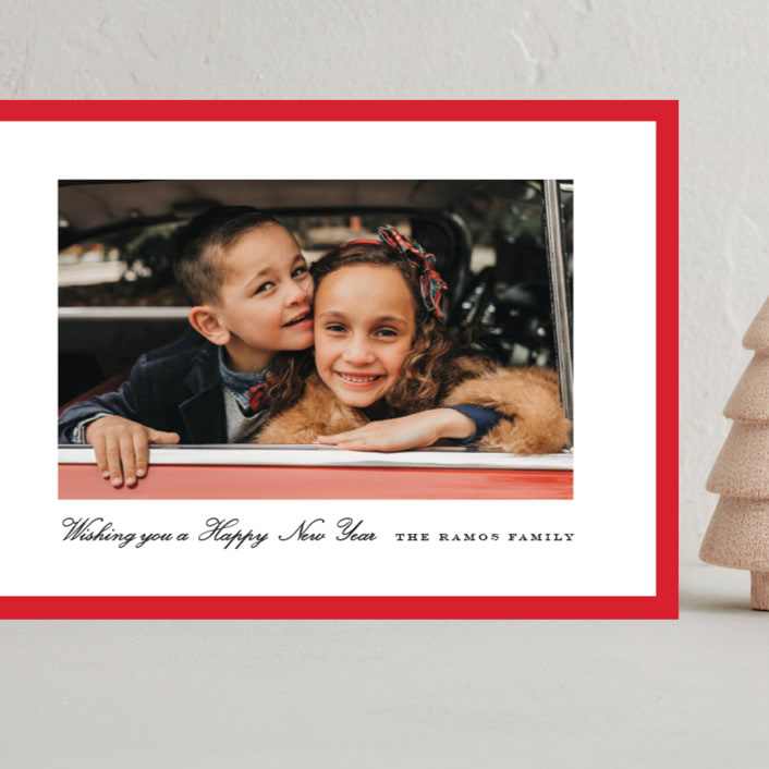 "Kennedy" - Holiday Cards in Poinsettia by Amy Kross - Front
