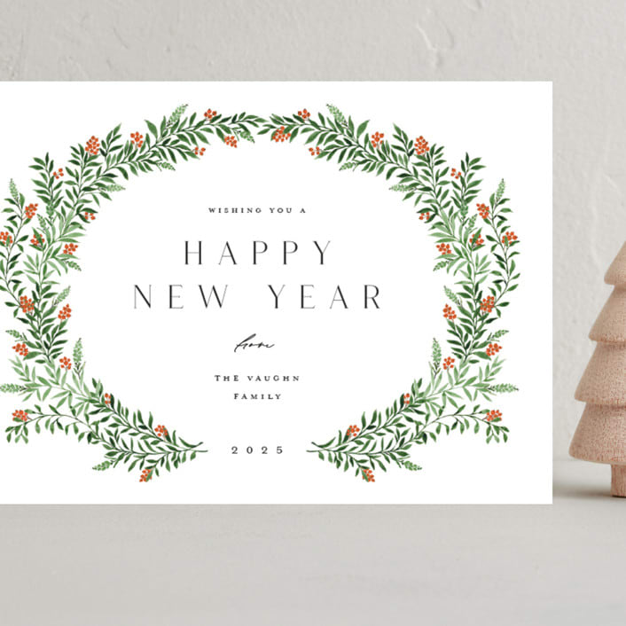 "Holiday Sprigs" - Holiday Cards in Wreath by Yaling Hou Suzuki - Front
