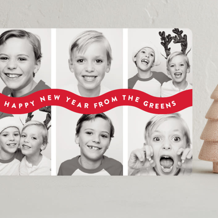 "Bouncy" - Holiday Cards in Santa Suit by Up Up Creative - Front