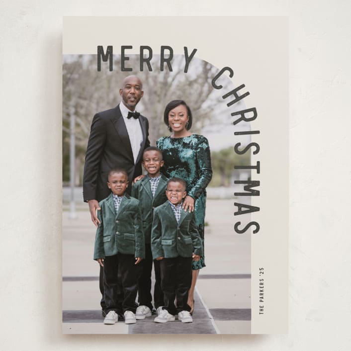 "Curve" - Holiday Cards in Eggnog by Brianne Larsen - Front