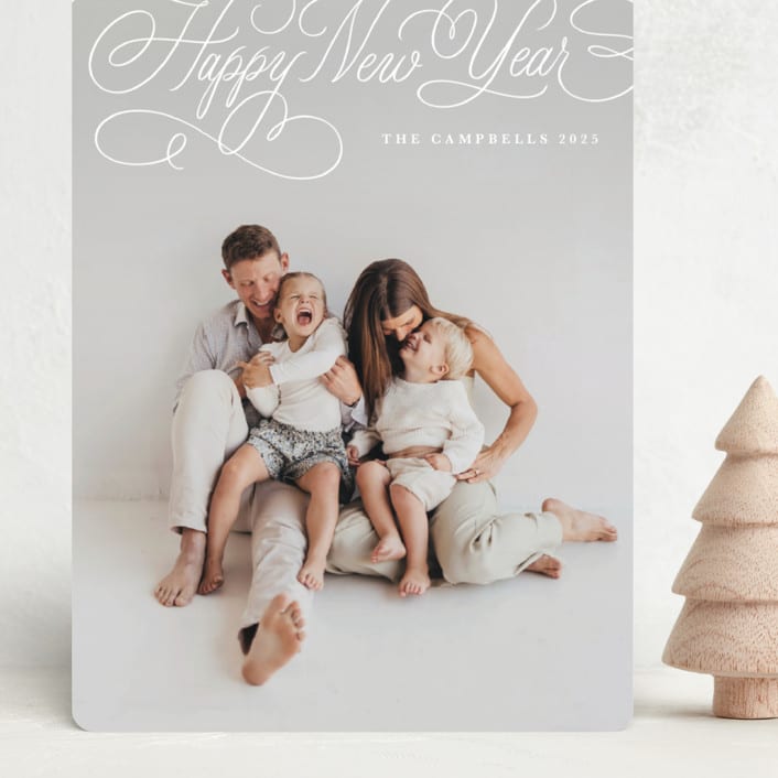 "Copperplate" - Holiday Cards in Snow by Kristen Smith - Front