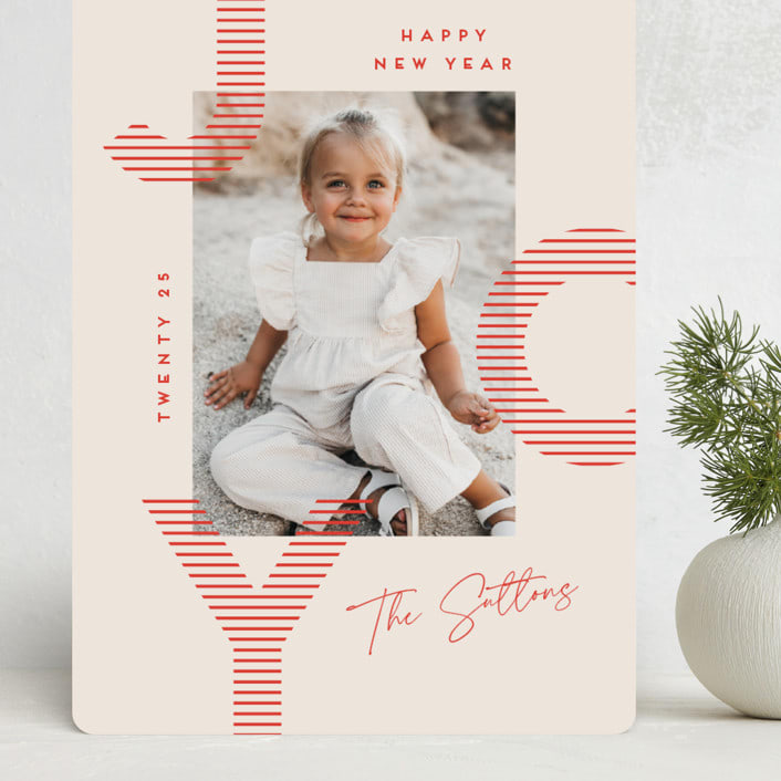 "Joyfully Striped" - Holiday Cards in Peppermint by Kristie Kern - Front