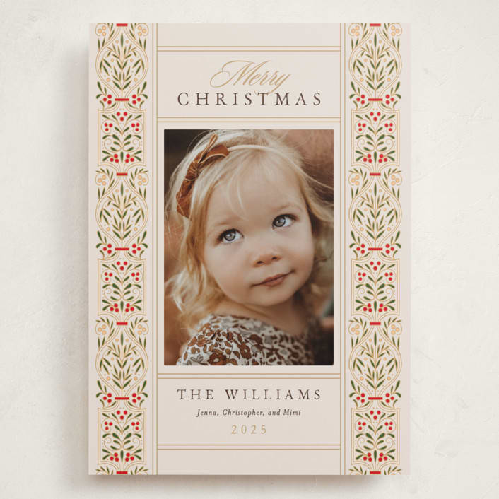 "Ornate Scroll" - Holiday Cards in Original by leslie hamer - Front