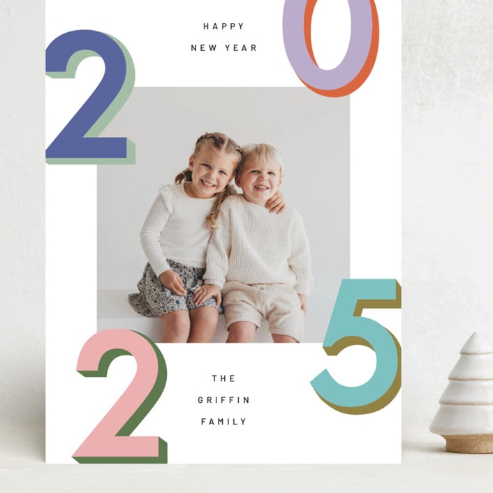 "Modern Year" - Holiday Cards in Candy by Kelly Watkins - Front