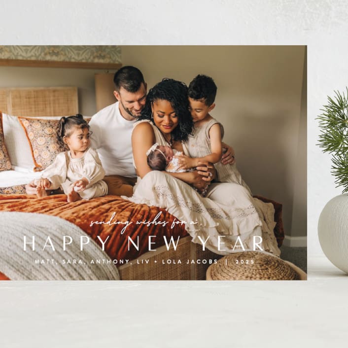 "Minimal Headline" - Holiday Cards in Snow by JoAnn Jinks - Front
