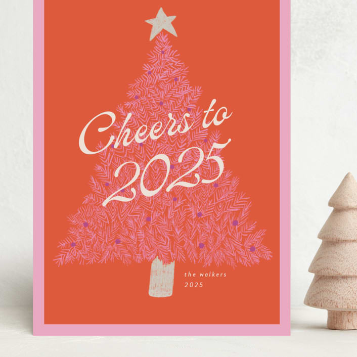"retro tree" - Holiday Cards in Cotton Candy by Morgan Kendall - Front