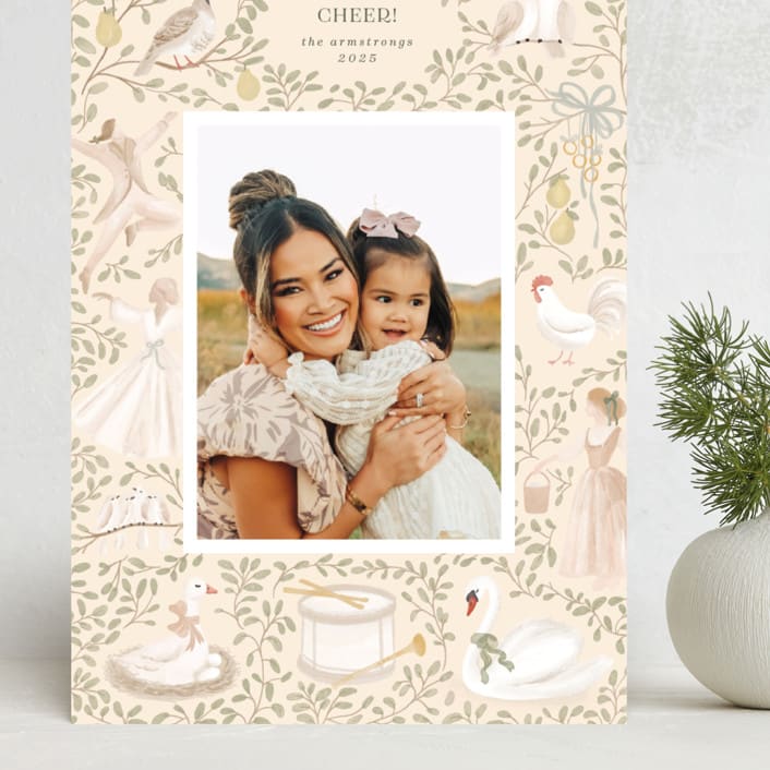 "Pear Tree" - Holiday Cards in Buttercream by Jenna Holcomb - Front