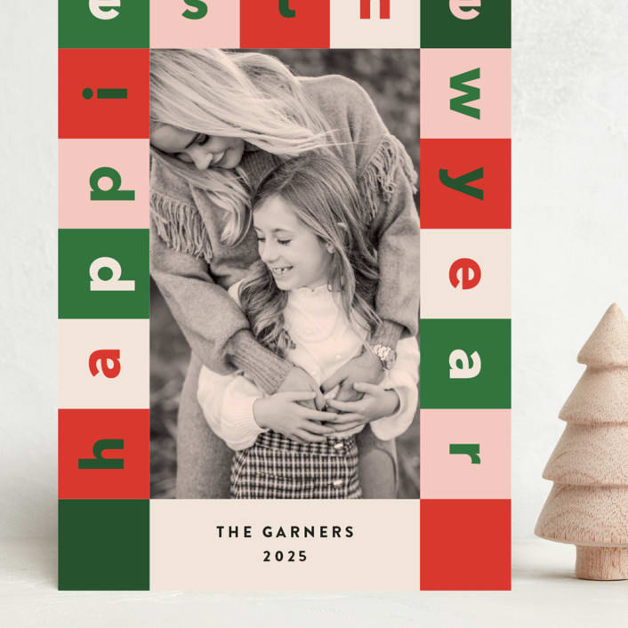 "Cubes" - Holiday Cards in Cream by Iveta Angelova - Front