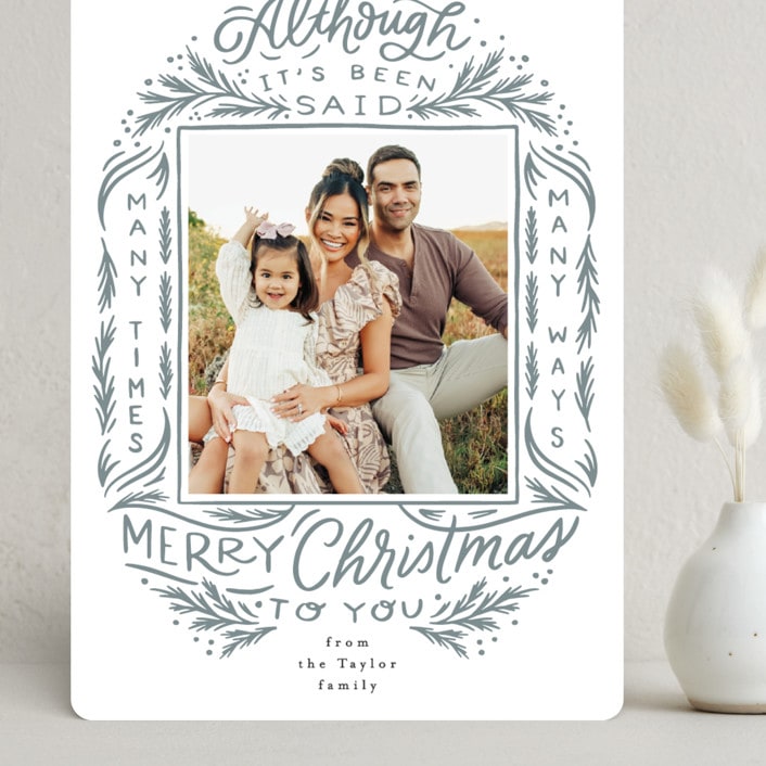 "Many Times Many Ways" - Holiday Cards in Slate by Alethea and Ruth - Front
