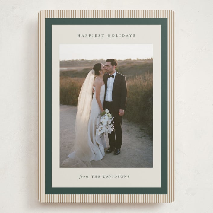 "Modern striped frame" - Holiday Cards in Forest by Jackie Crawford - Front
