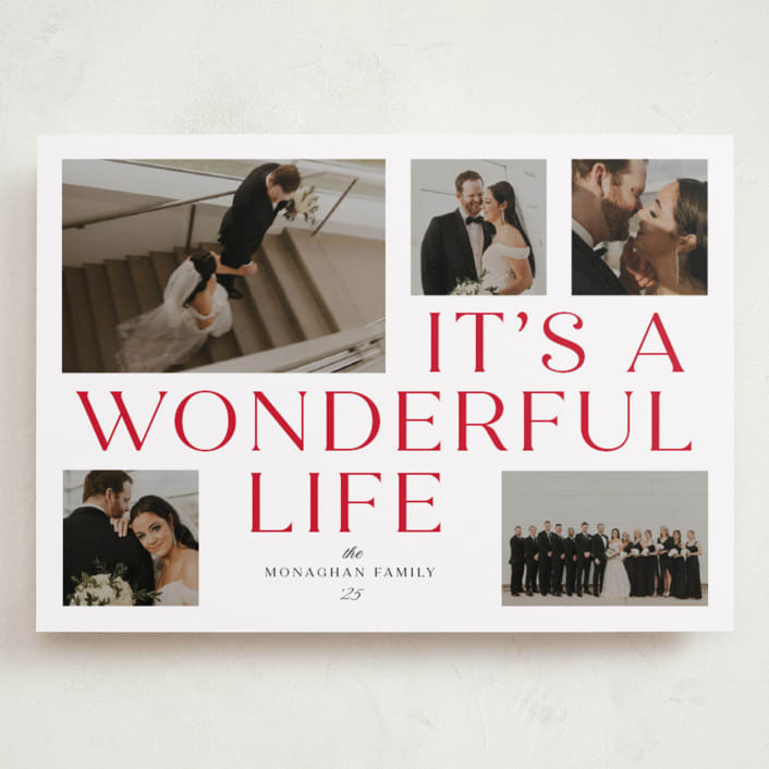 "It's A Wonderful Life" - Holiday Cards in Santa Suit by Paula Pecevich - Front