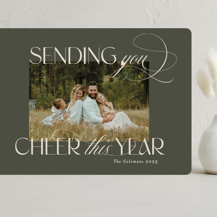 "In the Highest" - Holiday Cards in Olive by Heather Cairl - Front