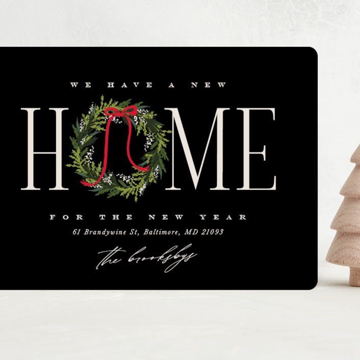 "Classic Home" - Holiday Cards in Cinder by Erin L. Wilson - Front