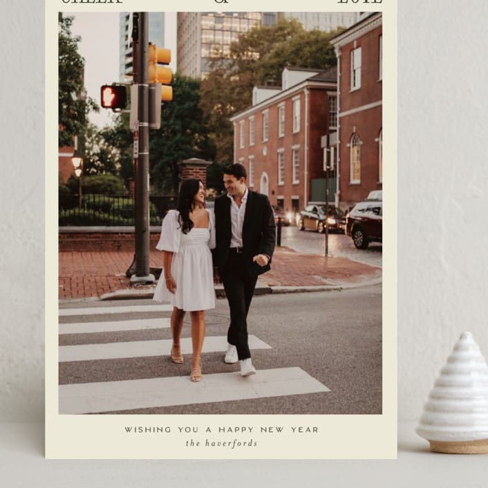 "serif snapshot" - Holiday Cards in Cream by Ellen Schlegelmilch - Front