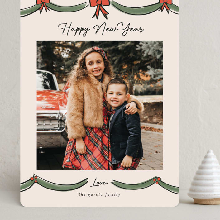 "Merry Mantle" - Holiday Cards in Cider by Ashley Iwafuchi - Front