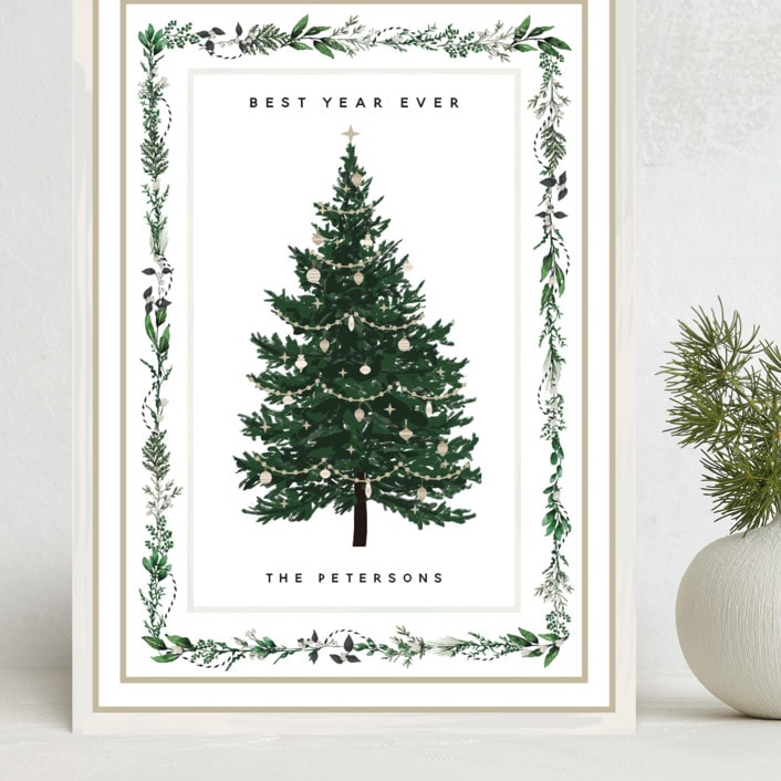 "Decorated Christmas" - Holiday Cards in Frost by Susan Moyal - Front
