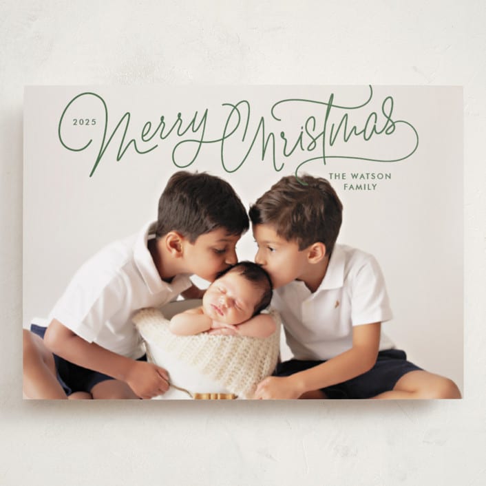 "Up Top" - Holiday Cards in Pine by Lauren Chism - Front