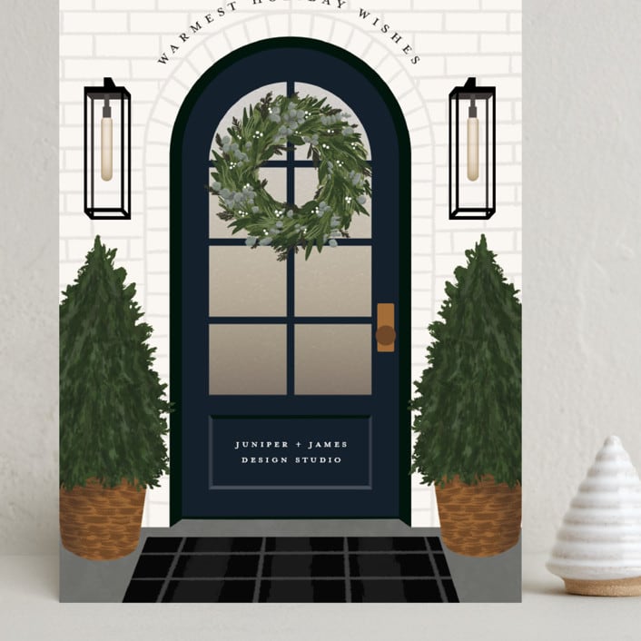 "Holiday Home" - Holiday Cards in Night Sky by Ekko Studio - Front
