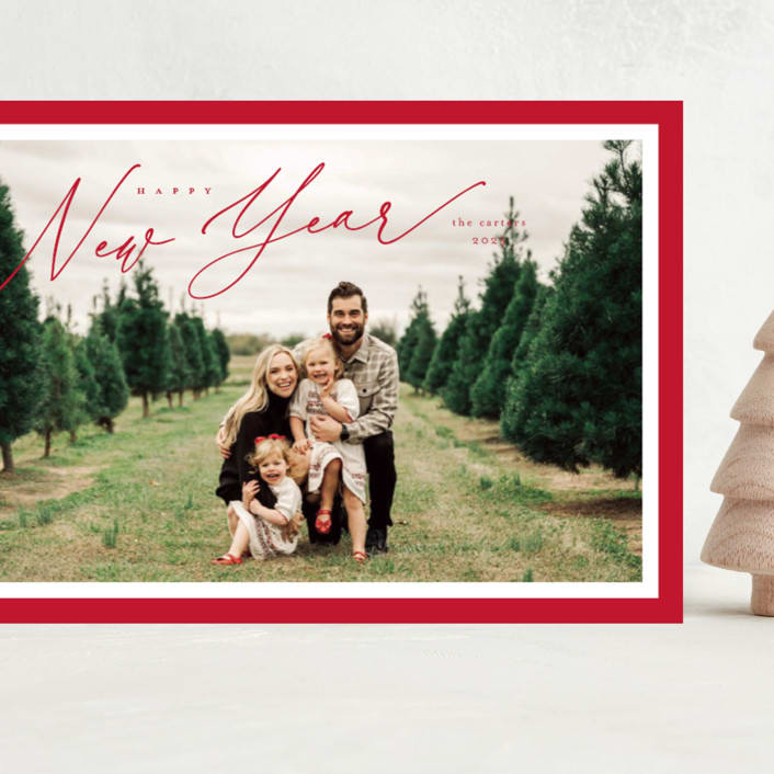 "Borders" - Holiday Cards in Berry by Kelly Schmidt - Front