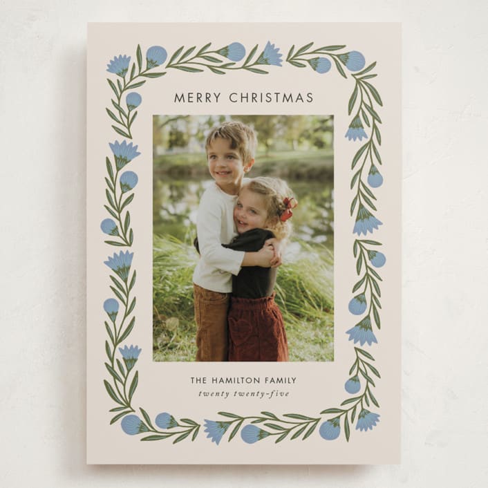 "wreath wrap" - Holiday Cards in Blue Spruce by Jen Owens - Front