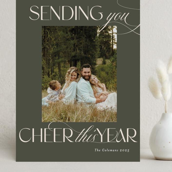 "In the Highest" - Holiday Cards in Olive by Heather Cairl - Front
