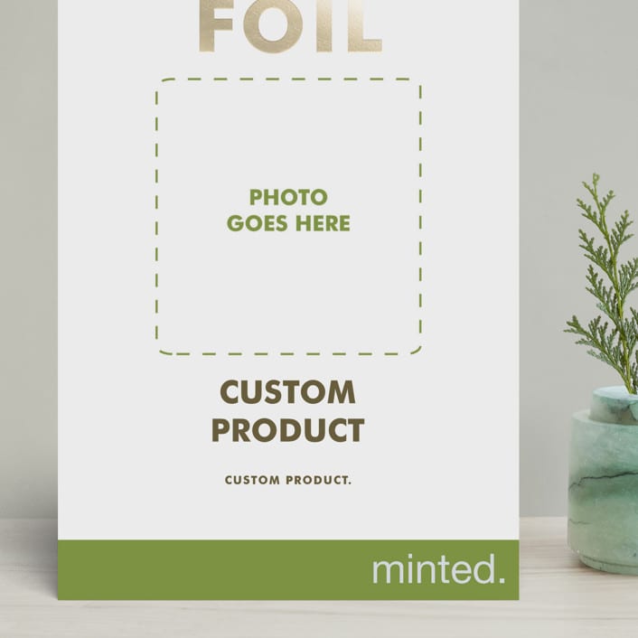 "FOIL Portrait Custom" - Holiday Cards in Gold by Minted Custom - Front