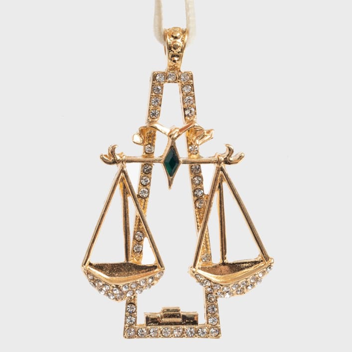 "Libra hanging ornament" - Ornaments in gold by Joanna Buchanan