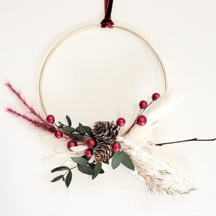 "Holiday Holly Wreath Ornament" - Ornaments in gold by AlisonJerry