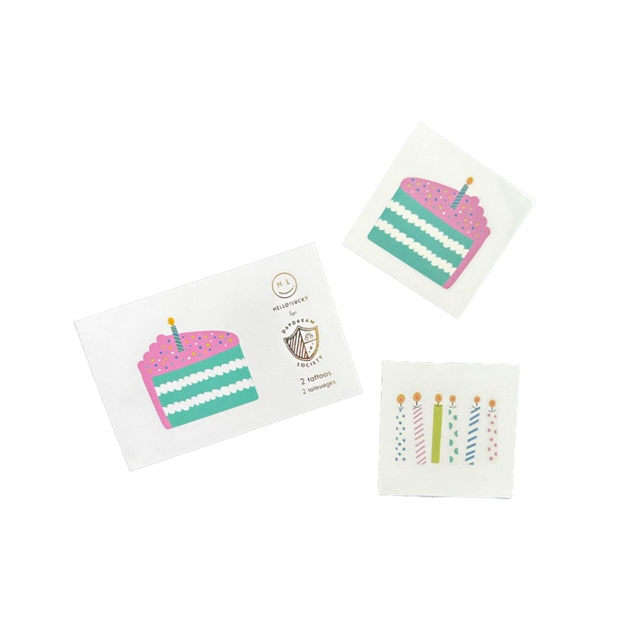 "It's A Birthday Temporary Tattoos - Set of 2" - Party Favors in multicolor by Jollity and Co