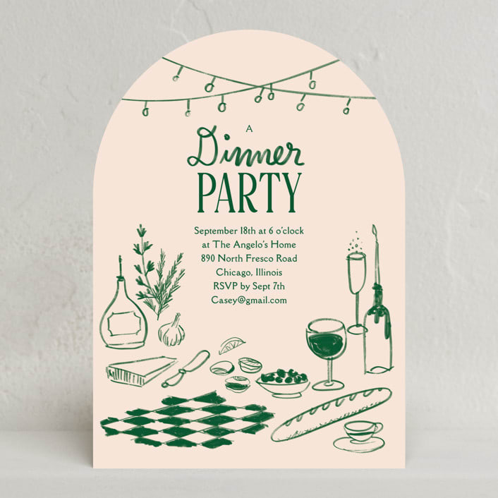 "Bistro" - Party Invitations in Peony by Baumbirdy - Front