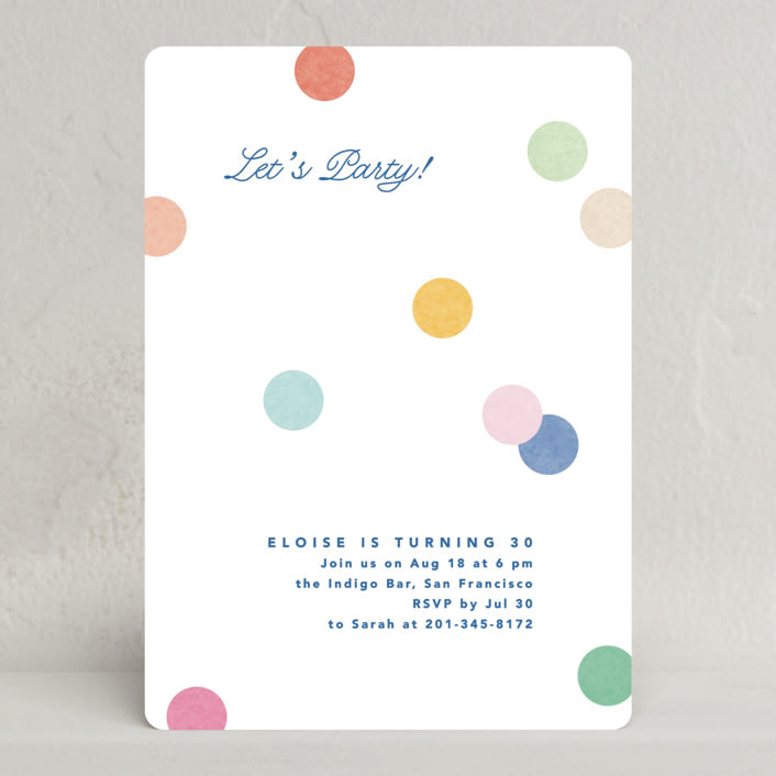 "Confetti party" - Party Invitations in Rainbow by Creo Study - Front