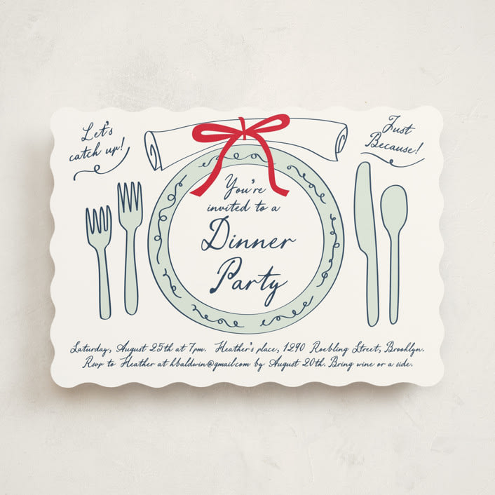 "Just Because" - Party Invitations in Teal by Jennifer Lew - Front