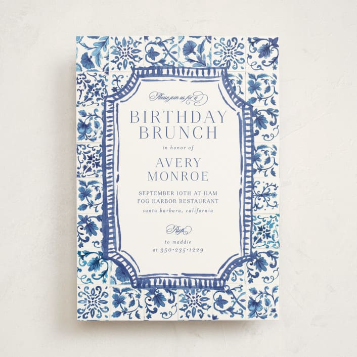 "Amalfi Coast" - Party Invitations in Cerulean by Jenna Holcomb - Front