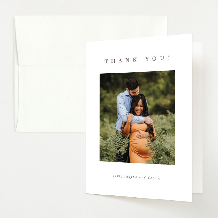 "Great and small" - Pregnancy Announcement Thank You Cards in Lavender by Lea Delaveris - Front