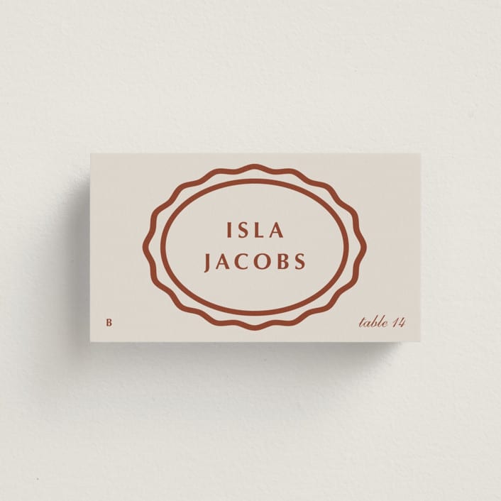 "Pearl" - Place Cards - Beef in Champagne by Baumbirdy - Front with Free Guest Printing