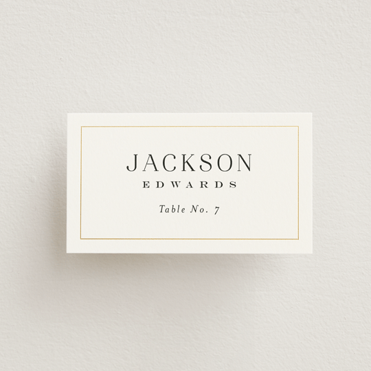 "Entwine" - Place Cards in Pearl by Jennifer Postorino - Front with Free Guest Printing
