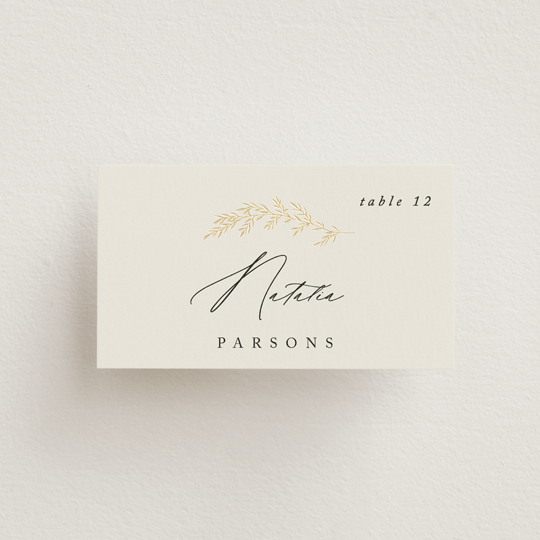"To Hold" - Place Cards in Ivory by Carolyn Nicks - Front with Free Guest Printing