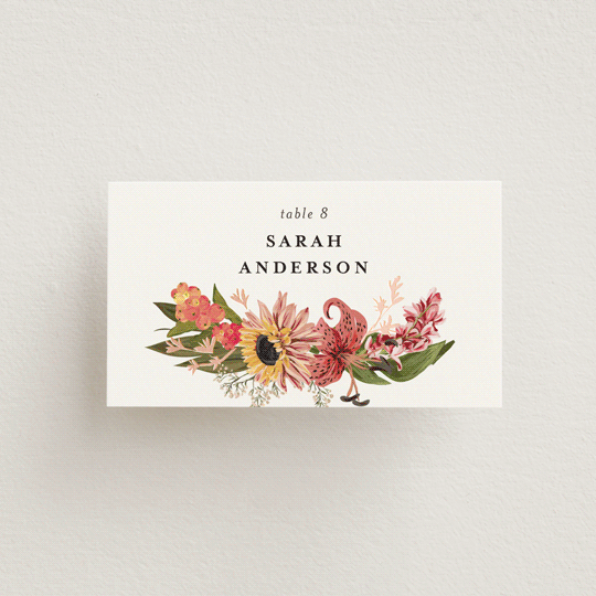 "Harmony" - Place Cards in Summer by Susan Moyal - Front with Free Guest Printing