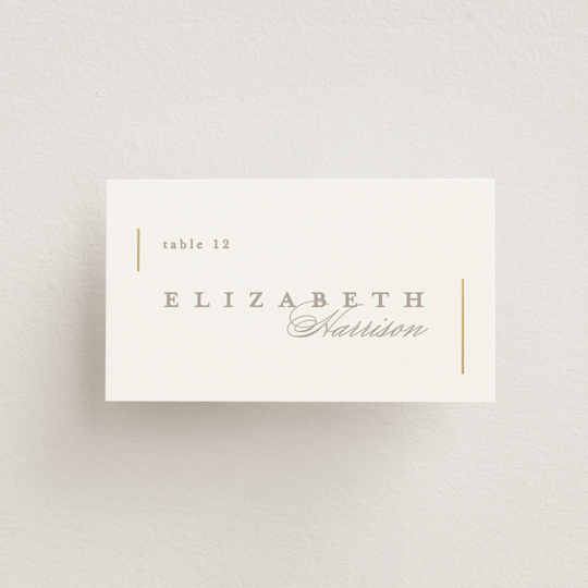 "Ampersand glam" - Place Cards in Powder by Creo Study - Front with Free Guest Printing
