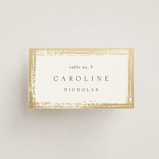 "Brushed Edge" - Place Cards in Silk by Kelly Schmidt - Front with Free Guest Printing