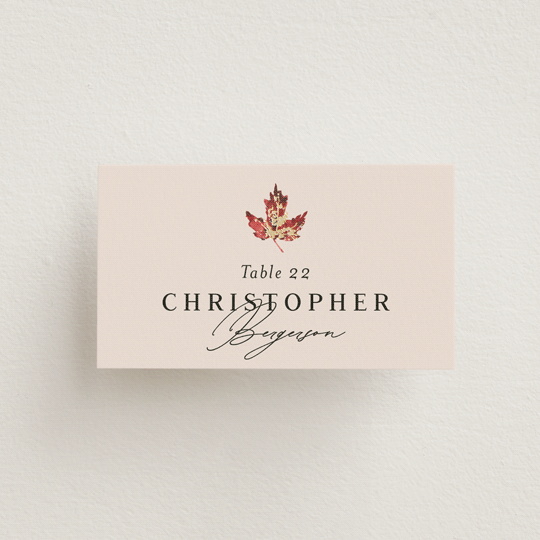 "Autumn Leafs" - Place Cards in Autumn by Itsy Belle Studio - Front with Free Guest Printing