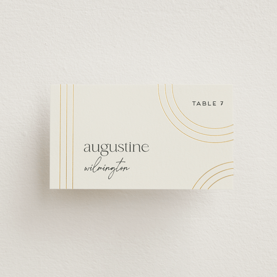 "Curves" - Place Cards in Chiffon by Amy Payne - Front with Free Guest Printing